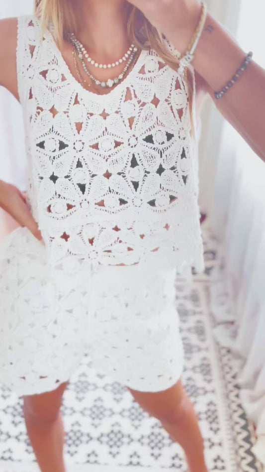 Conjunto Crochê Calções e top